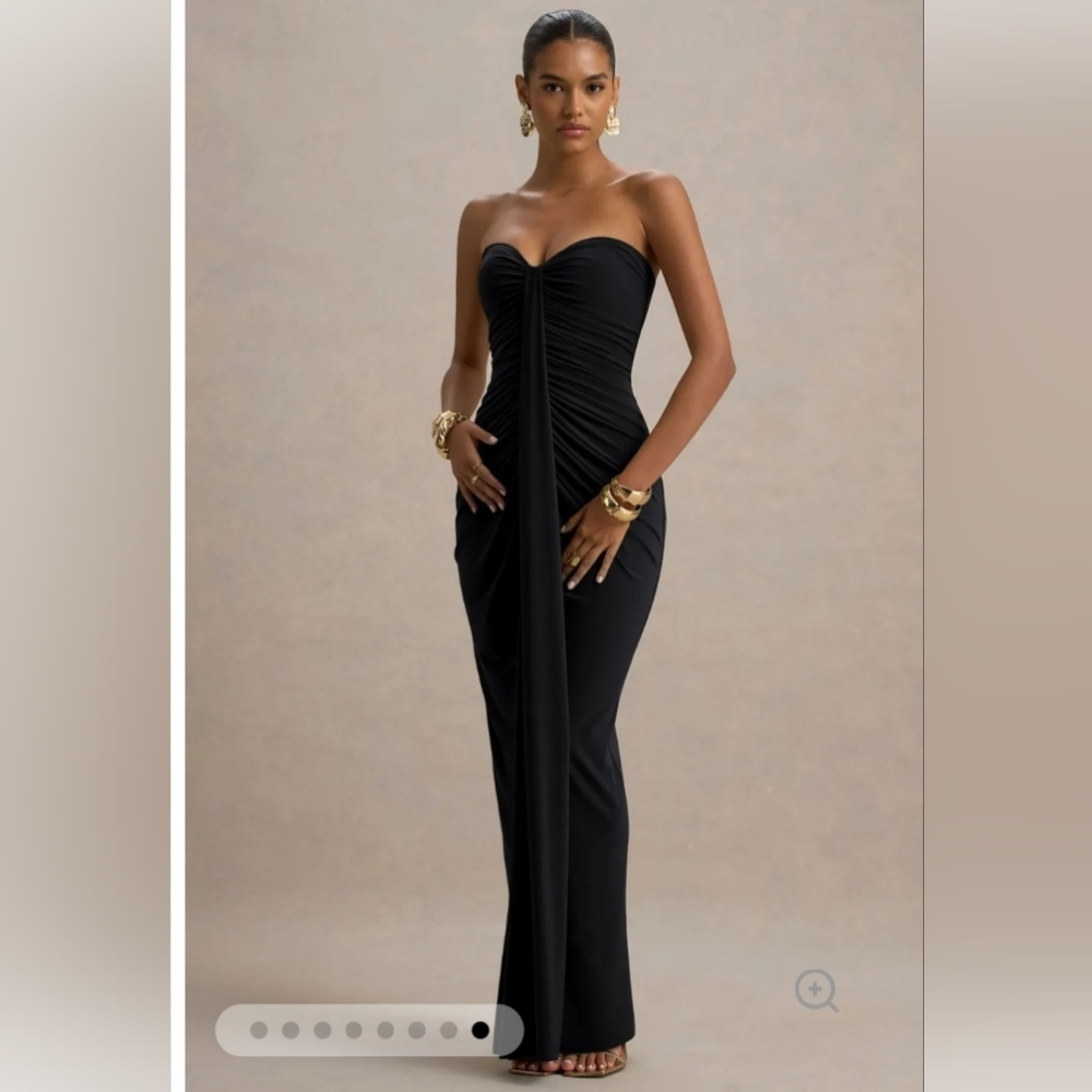 Sophisticated Strapless Black Gown